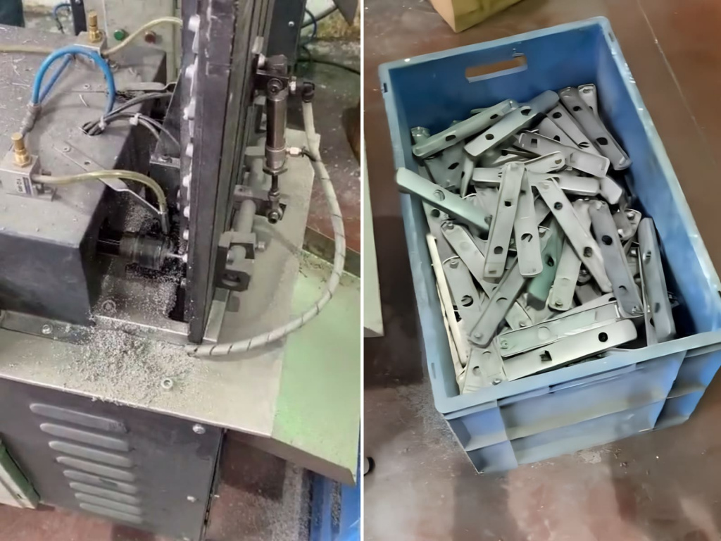 Нарезка резьбы на детали планки будущего нажимного гарнитура, © SSK Industry